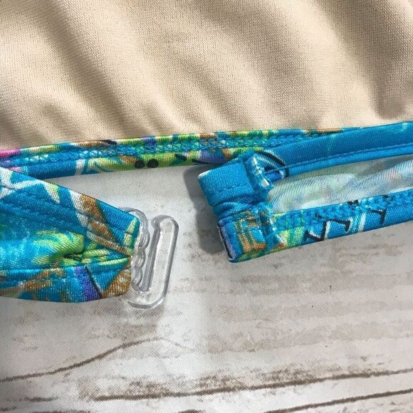 Islander Youth Girls Hawaiian Print Bikini Top Swimsuit Size 12 - Picture 3 of 10